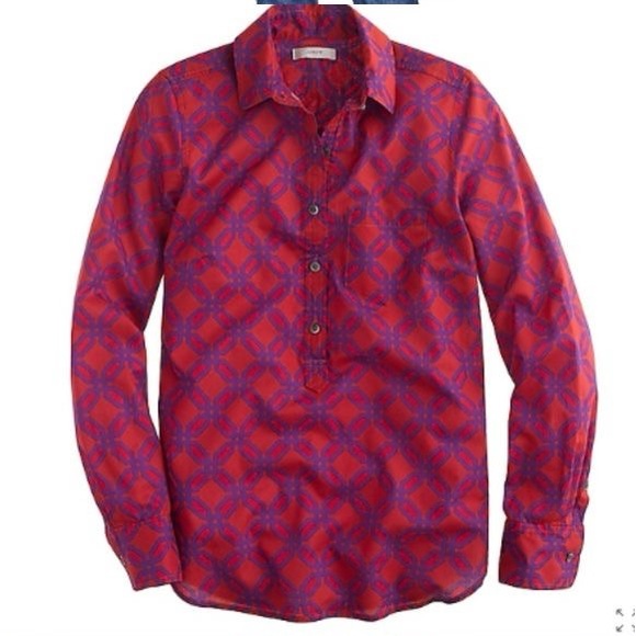 J. Crew Popover in Ratti Geo Print - Picture 2 of 5